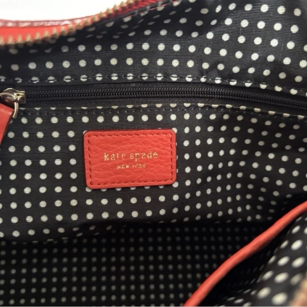 Kate Spade Handbag Tote Red Orange Shoulderbag Leather Purse